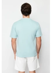  Collection Limited Edition - Mint Colored Relaxed Fit Knitwear Pique T-Shirt TMNSS23TS00079