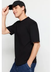  Collection Black Relaxed Fit 100% Cotton T-Shirt - TMNSS22TS0274