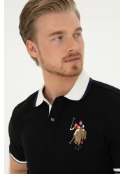 U.S. Polo Assn. تي شيرت أسود رجالي أساسي -50279559-VR046