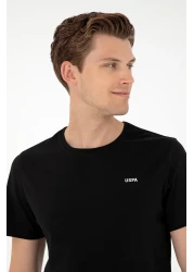 U.S. Polo Assn. تي شيرت أسود أساسي برقبة دائرية للرجال 50284640 -vr046