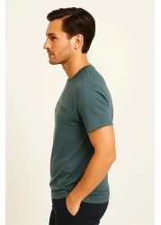 Tomy تي شيرت مطرز برقبة دائرية PETROL GREEN TOMMY