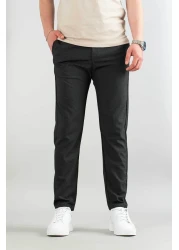 bombe Men's Smoked Flexible Lycra Ankle Length Casual Comfortable Side Pocket Fabric Trousers