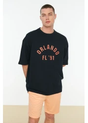  Collection Navy Blue Oversize CiTy PrinTed T-Shirt - 100% Pack TMNSS22TS0304