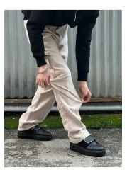 wamoss بنطال كارجو فضفاض للرجال من Pipe Leg Kkb