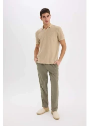 Defacto تي شيرت بياقة بولو وأكمام قصيرة بقصة عادية E1215ax25sm