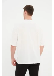  Collection Ecru Süzene City Embroidered Oversize Cotton T-Shirt - TMNSS22TS2268