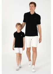 U.S. Polo Assn. Men's Regular Fit Polo Neck Black Basic T-Shirt 50306007 -Vr046