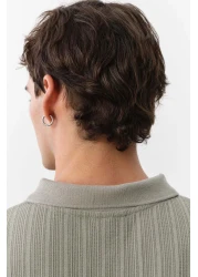 H&M Slim Fit Textured Jersey Polo Shirt