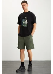 GRIMELANGE RAMADANP007 Men's 100% Cotton Crew Neck Printed Black T-Shirt