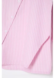  Collection Limited Edition Pink Collar Detail Striped Woven Shirt Twoaw25Go00065