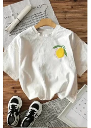 MYADA Special Design Lemon Cello Back Printed Trend T-Shirt 23618