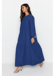  Modest Saks Gather Detailed Wide Fit Cotton Woven Dress TCTSS21EL3470