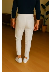 town walker نمط المال القديم للرجال - بنطلون من القماش ذو قصة إيطالية مع تفاصيل الجيب