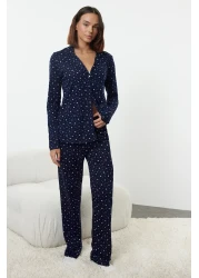  Collection Galaxi Patterned Navy Blue Cotton Pajamas Set - Thmaw25Pt00097