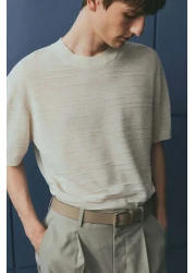 H&M Regular Fit Fine-knit T-shirt