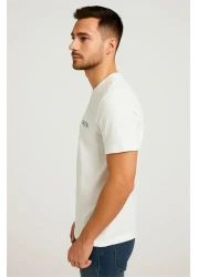 Tomy تي شيرت مطرز برقبة دائرية باللون الأبيض تومي