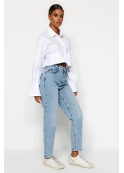  Collection Light Blue High Waist Mom Jeans TWOAW24JE00076