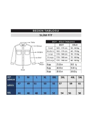 YXC قميص جينز أسود بقصة ضيقة للرجال