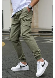 Madmext بنطال كارجو جيب أخضر للرجال 5447