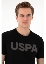 U.S. Polo Assn. تي شيرت أسود أساسي برقبة دائرية للرجال 50297988 -vr046