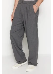  Collection Gray Wide Leg Fabric Baggy Pants Tmnss23Pl00039