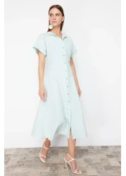 Collection Mint Waist Opening Midi Woven Shirt Dress TWOSS24EL00052