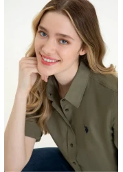 U.S. Polo Assn. قميص أخضر نسائي