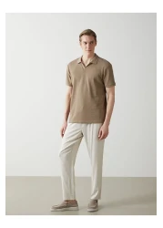 LC Waikiki تي شيرت رجالي من القطن الممشط بأكمام قصيرة وياقة بولو من LCW Vision