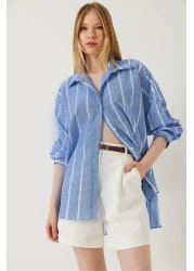 Bianco Lucci Women's Thick Striped Shirt Model: 60271026