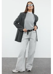  Collection Gray High Waist Extra Wide Leg Wide Leg Palazzo Jeans Twoaw25Je00102