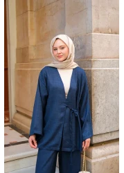 LOCCO Women's Double Breasted Collar Suit Navy Blue