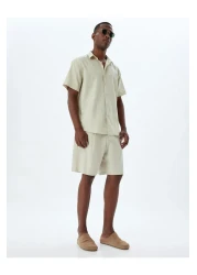 Koton Basic Short Sleeve Linen Blended Shirt