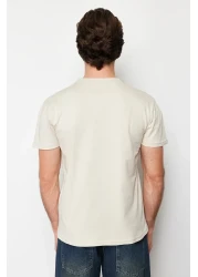  Collection Striped Printed 100% Cotton Short Sleeve T-Shirt - Crew Neck Tmnss24Ts00059