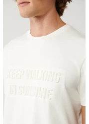 Avva Men's White Crew Neck Printed Interlock T-Shirt A41Y1006