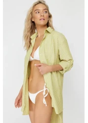  Collection Green-Multicolored Striped Woven Shirt Tbess22Go0664