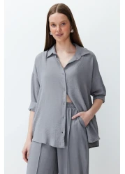  Collection طقم قميص وبنطلون رمادي من Aerobin - TWOSS24AU00038