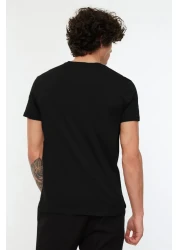  Collection Black Slim Fit Crew Neck 100% Cotton T-Shirt - Tmnss19Bo0001
