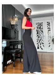 Atelier Derin بنطلون أسود عالي الخصر واسع القطع