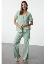  Collection 100% Cotton mint Pajama Set - THMSS24PT00401