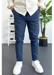 Edwox بنطال رياضي ضيق الساق للرجال باللون الأزرق الداكن Edw384