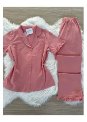 Pijamacs طقم بيجامة تركمانية بأكمام قطنية - صفقة على الأكمام والساقين