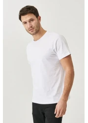 AC&Co / Altınyıldız Classics Men'sSlimFit Crew Neck 5-pieceBasicT-shirt Pack - 100% Cotton White Navy Black Khaki Gray