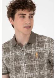 U.S. Polo Assn. Men's Regular Fit Polo Neck Mink Patterned T-Shirt 50299641-Vr052