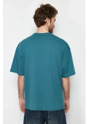  Collection Emerald Green Oversize Tok Fabric T-Shirt - 100% Cotton Tmnss22Ts0318