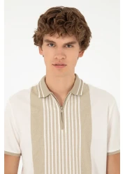 U.S. Polo Assn. Men's Oversize Fit Crew Neck Ecru T-Shirt 50281926 -Vr019