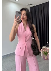 ECEMİ طقم بنطلون سترة وردي ليلى