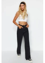  Collection Black High Waist Wide Leg Wide Leg Jeans Twoaw24Je00075
