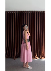 HAZELANNA فستان ميني بيتيكار وردي