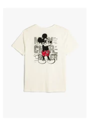 Koton Mickey Mouse Oversize Printed Licensed T-Shirt - Short Sleeve, Crew Neck