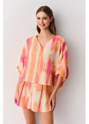 Suwen طقم بيجامة شورت رجالي كوزموبوليتان